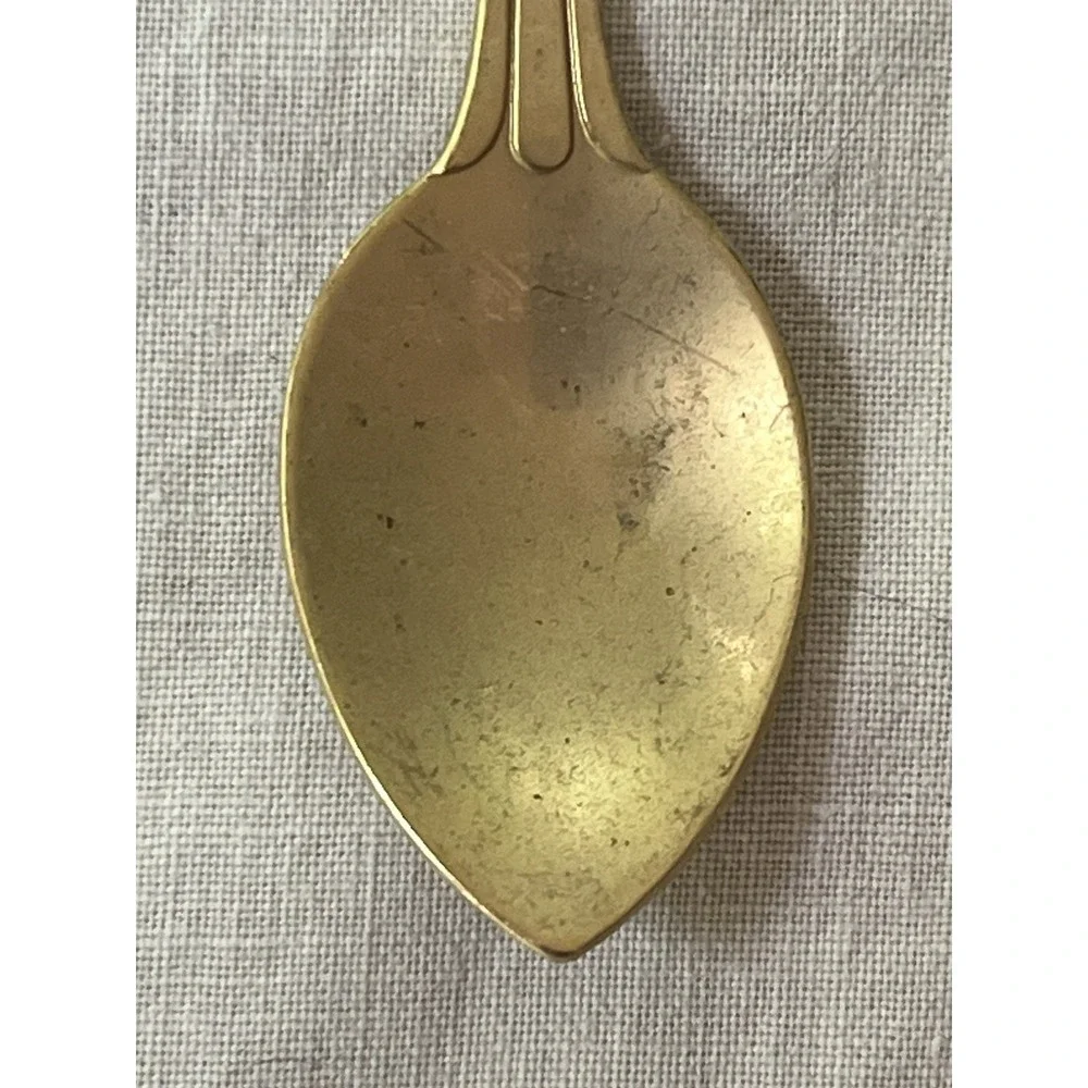 Vintage Oil City Pennsylvania Gold Tone Souvenir‎ Spoon Collectible